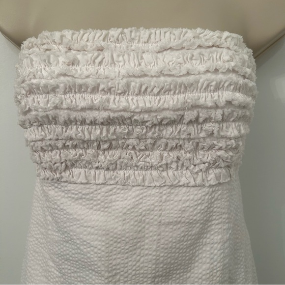Lilly Pulitzer | White Strapless Ruched Sundress - Picture 3 of 7